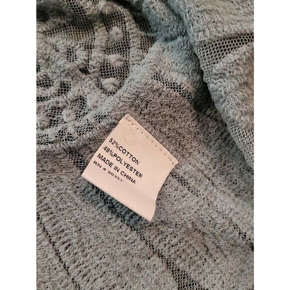 Rebellion Again Sheer Lace Kimono Duster Boho Festival Mint Green Women's Large - Picture 6 of 6